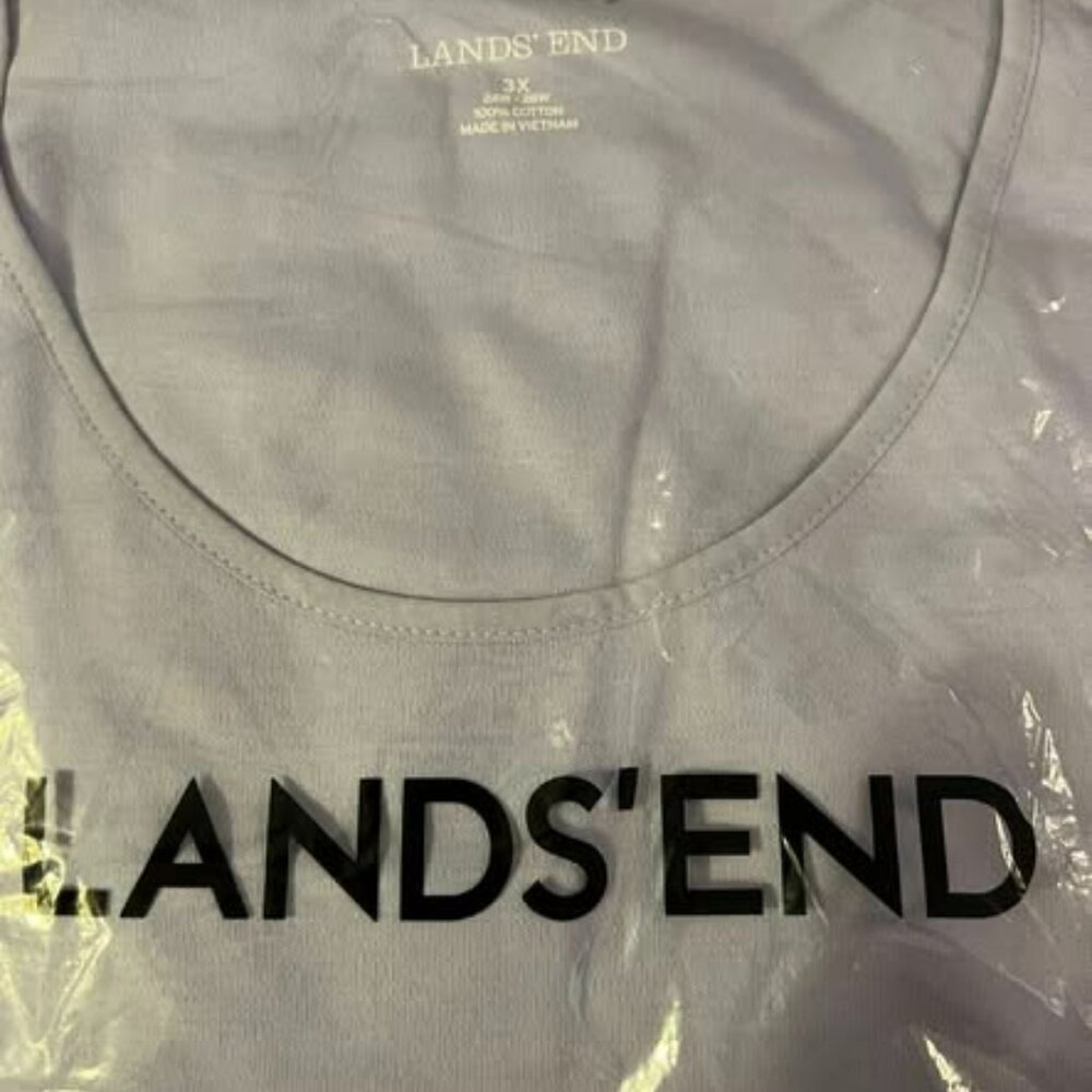 🐻Size 3X(24/26W) - Lands' End - NWT - English Lavender Short Sleeve Cotton Inte